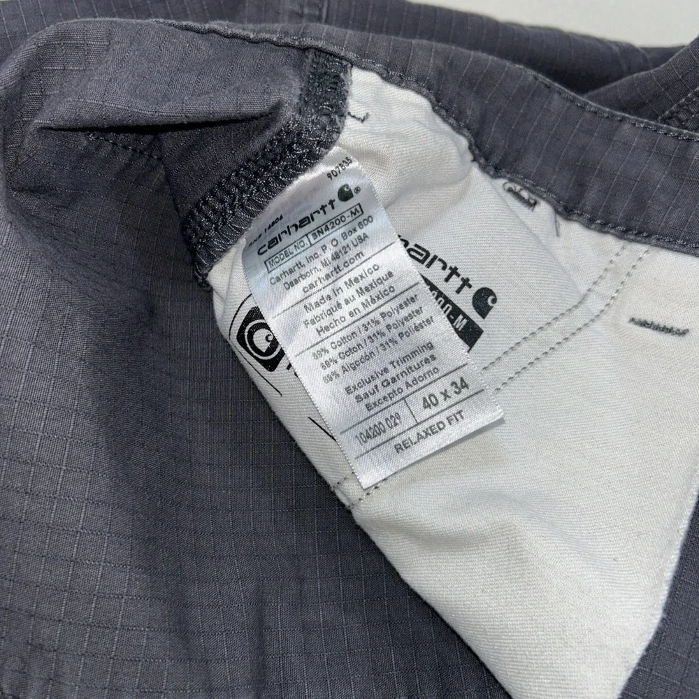 Carhartt Pants Mens‎ Size 40x34 Gray Force Cargo Relaxed Fit Ripstop BN4200-M
